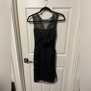 Black sparkly A-line cocktail dress